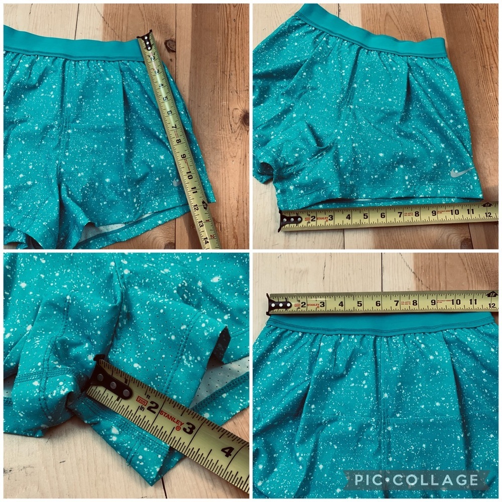 Nike Dri-Fit turquoise print tennis shorts S - Picture 12 of 13